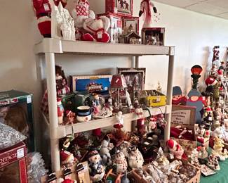 The Entire Room is FULL of Christmas items to Include Blow molds, Entire Snow Village & Accessories