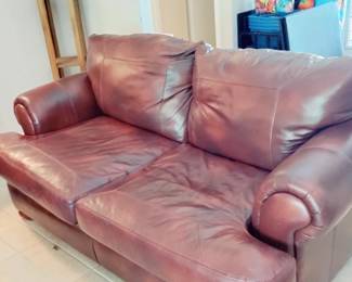 GENUINE LEATHER LOVESEAT