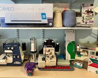 White Super Lock; Baby Lock; Singer Featherweight; Vintage Child's Singer Sew Handy;