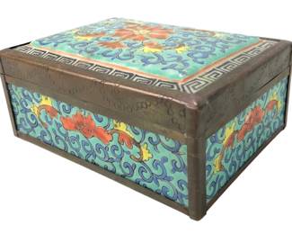 Chinese Bronze & Porcelain Trinket Box