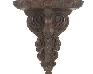 Victorian Carved Oak Wall Sconce Shelf