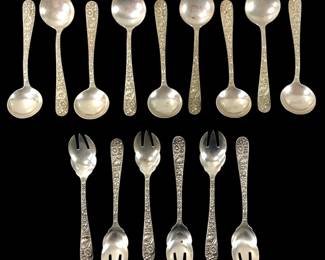 Repousse Sterling Silver Flatware By Kirk Stieff (Kirk & Son Co.)