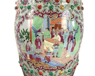 Chinese Porcelain Famille Rose Garden Stool