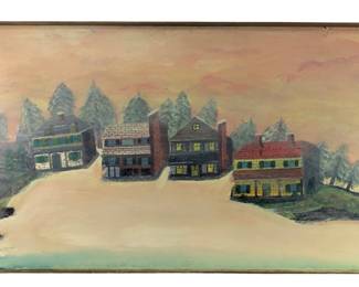 Mountaintop Landscape Acrylic On Board Painting, Signed Bruno Del Favero (1910-1995)