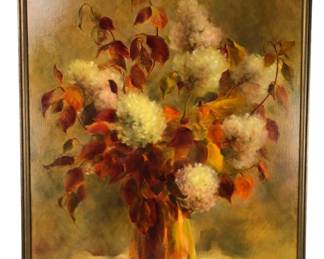 "Autumn Splendor" Still Life Oil On Canvas Painting, Signed Susan Asbury (American, 20th C.)