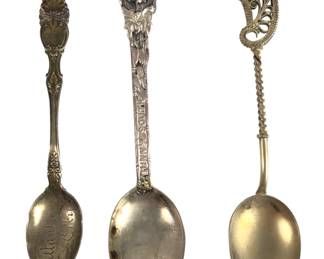 Collection Of Antique Sterling Silver Souvenir & Tea Spoons