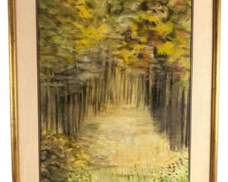 1968 Impressionist Landscape Watercolor, Signed Gloria Rosenthal (American, B. 1934) 