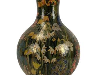 Kashmir Hand Painted Lacquered Papier-Mache Vase