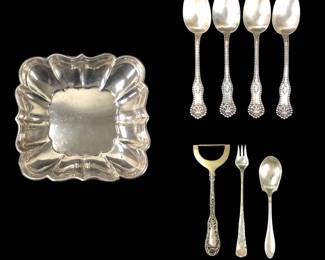 Sterling Silver: Reed & Barton Windsor Muffin Dish & Assorted Flatware