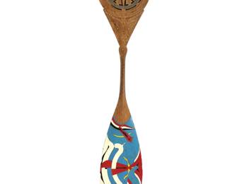 Maori, New Zealand Hand Painted Wood Ceremonial Dance Paddle