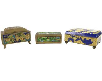 Collection Of Chinese Enamelware Trinket / Jewelry Boxes