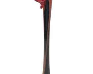 Vintage Red & Black Art Glass Pulpit Vase