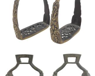 Antique Brass Equestrian Horse Stirrups