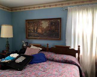 King size Headboard, Robert Wood painting '05, Lamp 