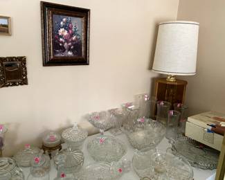 Vintage glassware, vases