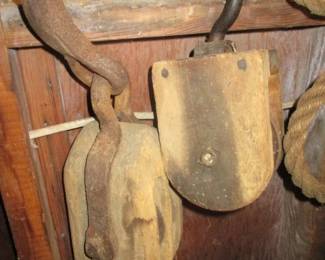Vintage Wood Pulleys