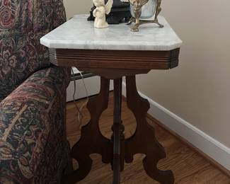 Eastlake marble top parlor table