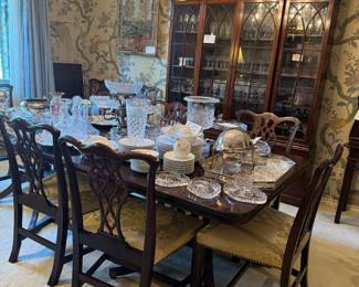Baker dining furniture and lots of high quality crystal