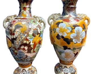 Oriental vase pair unmarked 