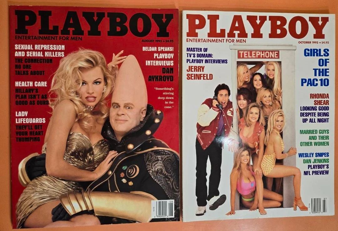 Playboy 1993 Jerry Seinfeld And Dan Aykroyd Conehead Collectable Issues 2 Magazines