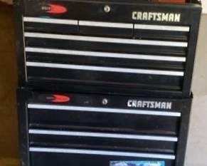 Craftsman Toolbox With Assortment Of Tools And Parts