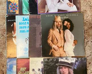 12 Vinyl Records Of John Elton Rod Steward Others