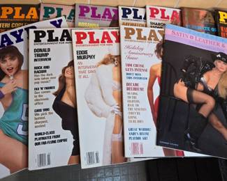 Playboy 1990 Collection With Donald Trump And Satin Leather And Lace 13 Magazines