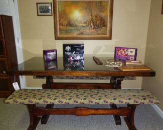 Vintage Trestle Table with 2 benches