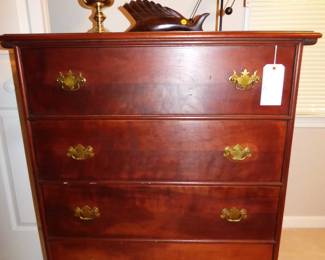 Antique Mahogany 4-drawer Chest with Ball Feet