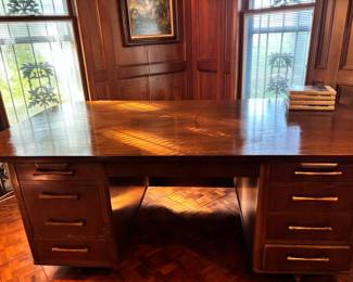 Densiwood Vintage Mid-Century Modern Wooden Desk (Original Hardware)
