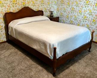 Full-size vintage wooden bedframe