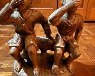 Wooden tabletop/bookcase sculptures