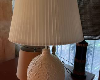 Vintage lamp with white lamp shade