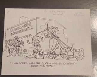 ORIGINAL HAND DRAWN SKETCH FROM OMAHA WORLD HERALD COMIC WRITER . James Horan