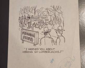ORIGINAL HAND DRAWN SKETCH FROM OMAHA WORLD HERALD COMIC WRITER . James Horan