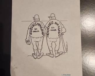 ORIGINAL HAND DRAWN SKETCH FROM OMAHA WORLD HERALD COMIC WRITER . James Horan