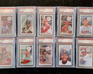 LOT OF 10 1970 KELLOGG'S 3D CARDS. ALL PSA 8!