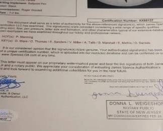 2015 DENVER BRONCOS Super Bowl Champions Team Signed football, Peyton Mannings last year. 