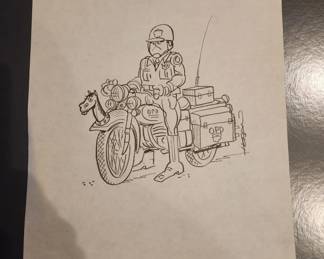 ORIGINAL HAND DRAWN SKETCH FROM OMAHA WORLD HERALD COMIC WRITER . James Horan