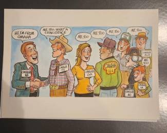 ORIGINAL HAND DRAWN SKETCH FROM OMAHA WORLD HERALD COMIC WRITER . James Horan