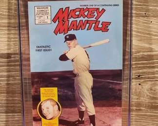 MICKEY MANTLE COMIC. 1ST EDITION GRADED 9.6!