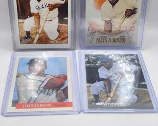  LOT OF 4 JOSH GIBSON CARDS. "MLB HOMERUN LEADER"