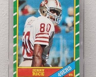 1986 TOPPS JERRY RICE ROOKIE CARD. NICE CLEAN CARD