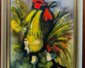 Le Coq - Painting on Canvas - Jordi Bonas