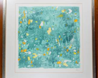 Visage Bleu - Lithograph - Hector Poleo