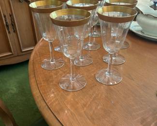 Gold Rimmed Crystal Glasses