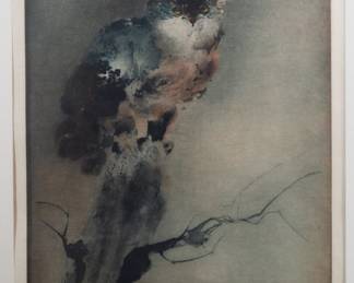 Owl Aquatint Etching - Kaiko Moti