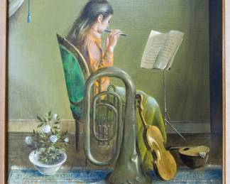Girl With Piccolo - Oil on Canvas - Don Lord