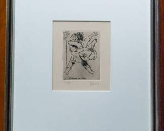 Rape of the Sabines - L’Entrument does Sabines - Woodblock Etching - Jack Levine