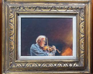 Yehudi Menuhin at Practice Portrait - Lynne Sanders